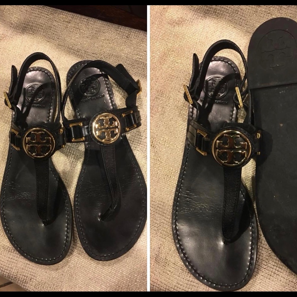 Tory Burch Size 9 Black Sandals